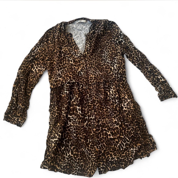Leopard Print Long Sleeve Dress - Picture 1 of 1